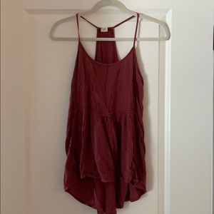 Sun & Shadow high low red tank top